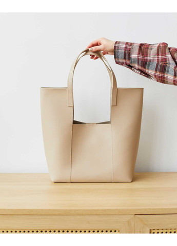 Женская сумка 2в1 бежевая экокожа молодежная шопер и кросс-боди с молнией ProDobro (367264342)