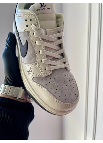 Серые демисезонные кроссовки мужские и женские nike sb dunk low x louis vuitton grey | найк сб данк низкие серые No Brand