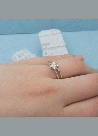 Серебряное кольцо "Желание" с фианитом 18 No Brand (350667096)