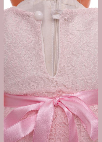 Розовое платье нарядное с коротким рукавом ажурное розовый 68 см (39431) BABYKROHA (323470098)