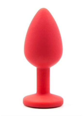 Анальна пробка Red Silicone Light Blue, M Loveshop (297398701)