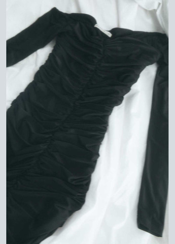 Черное платье мини с драпировкой черный 612 Papaya