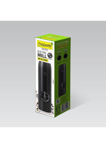 Подрібнювач для солі та перцю MR-1615 Black електричний Maestro (372992654)