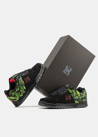 Чорні Осінні кросівки чоловічі dc stag slayer black green red | дц стаг чорні No Brand