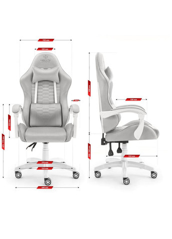 Комп'ютерне крісло HC-1000 Grey White (тканина) No Brand (371797165)