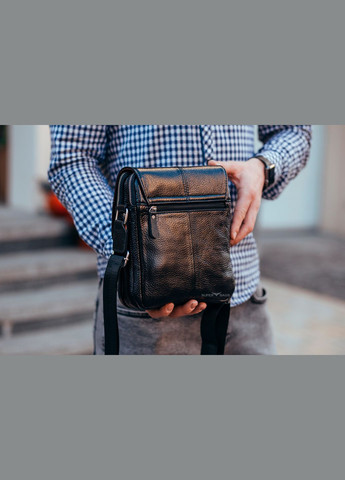 Кожаная мужская черная сумка через мягкое плечо TD-21334A Bexhill (305577640)