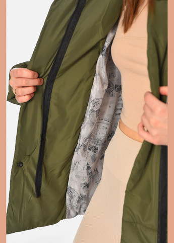 Оливкова (хакі) демісезонна куртка жіноча демісезонна кольору хакі Let's Shop