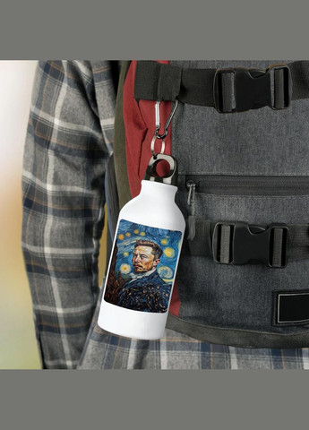 Фляга (пляшка) для води з карабіном 500 мл Металева (Туристична, Для кемпінгу, Для спорту) #100 500 мл Білий No Brand (323639255)