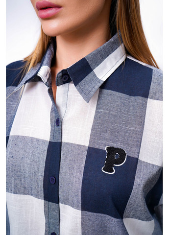 Синяя рубашка женская gz17 синяя в клетку 346221 NaNa