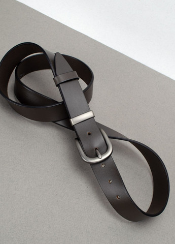 Ремень кожаный женский HC-3092 коричневый с серебристой пряжкой (130 см) HandyCover (314900364)