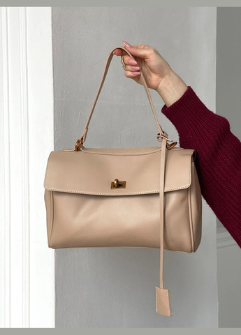 Женская в деловом стиле бежевая No Brand сумка (327878037)