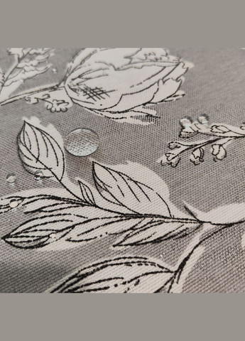 Скатерть на прямоугольный стол с тефлоновой водоотталкивающей пропиткой серая "Бутоны" 140, 170 Maystat (340673037)