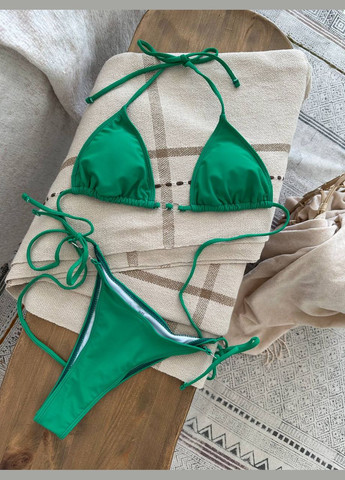 Зелений літній мінімалістичний купальник для ідеальної засмаги роздільний Vakko