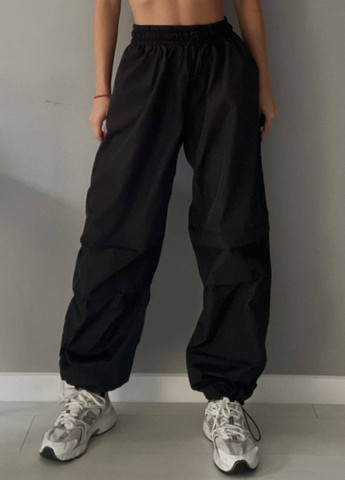 Базовые повседневные демисезонные штаны карго высокой посадки с карманами и фиксаторами по низу. Україна (328558882)