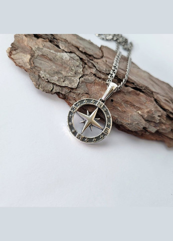 Срібна підвіска оберіг амулет Компас чорнене срібло 925 проби (АРТ.89056ч) 7.80г No Brand (306743469)