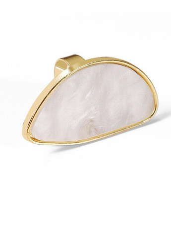 Крупное белое кольцо с перламутром, безразмерное, 4450 No Brand (347629138)