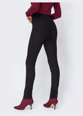 чёрные лосины из замши с завышенной талией Dressa (307372658)