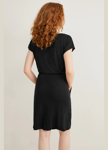 Черное кэжуал платье в составе с вискозой C&A однотонное