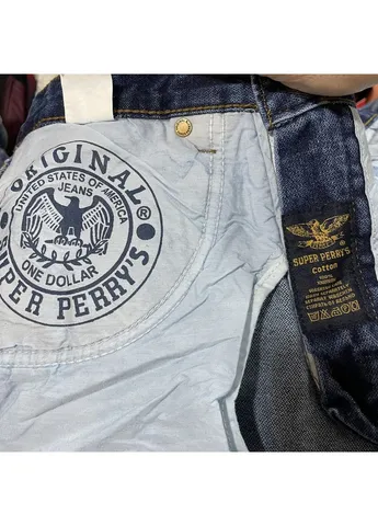 Синие джинсы super perry's мужские хлопковые прямого силуэта деним индиго синие Montana