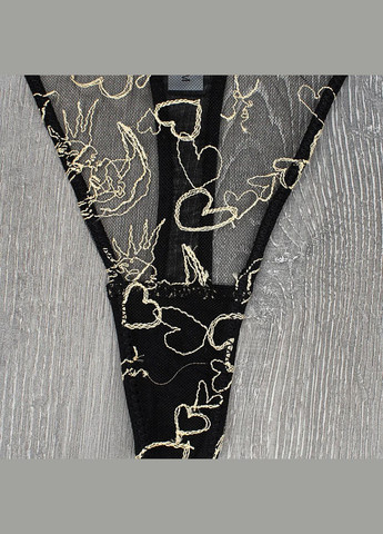 Черный демисезонный соблазнительный комплект женского нижнего белья No Brand