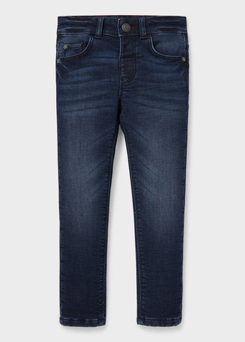 Синие демисезонные джинсы с начесом для мальчика 134 размер синие 2146527 C&A