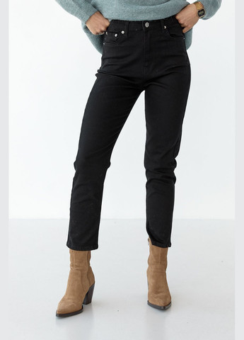 Женские базовые джинсы мом - черный Lurex - (282953657)
