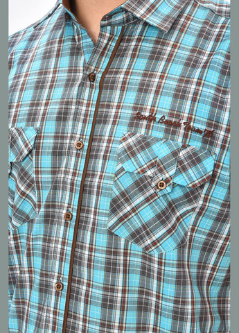 Сорочка чоловіча блакитного кольору з принтом Let's Shop (334256611)