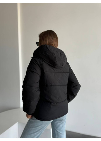 Черная зимняя 🧥 теплая женская куртка евро-зима DK/DL Мода без кордонів