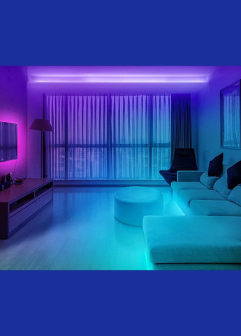 Світлодіодна LED стрічка 150LED RGB, 5 метрів, з пультом, з керуванням через додаток, водостійка, музична, 3309834 Lem Berger (315719735)