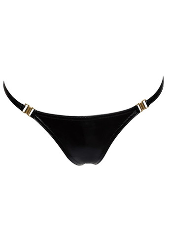 Трусики с мокрым эффектом P008 Powerwetlook panty with gold clasp, на застежках - CherryLove Noir Handmade (340274920)