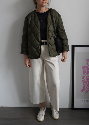 Оливковый (хаки) демисезонный Пуховик One