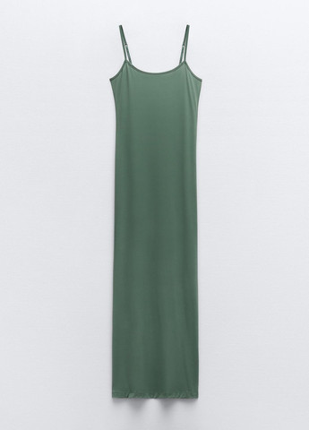 Серо-зеленое повседневный платье Zara однотонное
