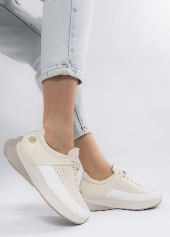 Кроссовки женские Fashion бежевые демисезоны (292445342)