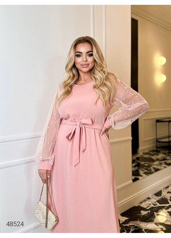 Рожева вечірня сукня вечірня з акцентними рукавами Byron однотонна