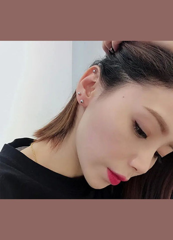 Модні чорні готичні сережки-штанги пара із нержавіючої сталі сережки-гвоздики для пірсингу No Brand (339869644)