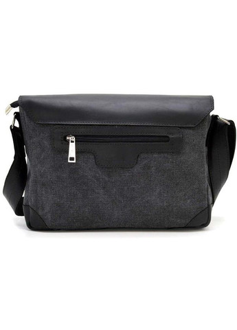 Сумка портфель через плече для чоловіків із текстилю та натуральної шкіри для документів А4 для ноутбука Сірий 40523 TARWA (361401045)