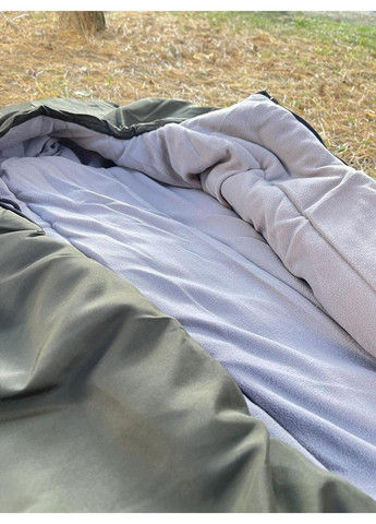Зимовий спальний мішок на флісі до -35С (Оливковий) No Brand (332636895)