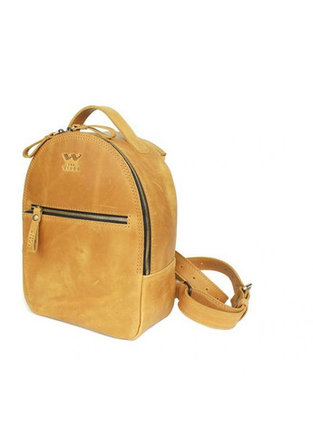 Рюкзак женский кожаный с ремнем через плечо Groove S желтый винтажный The Wings (301871392)