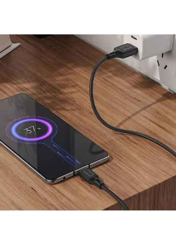 Дата кабель Hoco X90 MicroUSB 1 м силиконовый черный 2,2-3 А No Brand (402056165)