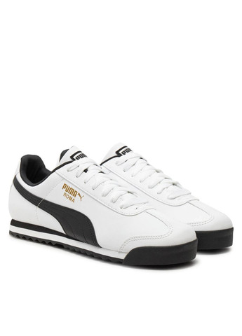 Чорно-білі Осінні кросівки чоловічі roma basic white/black Puma