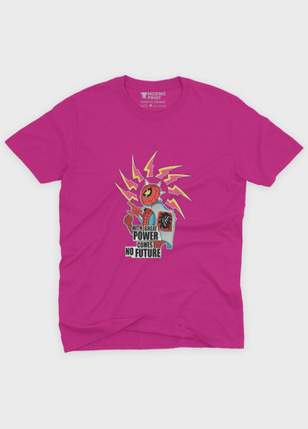 Розовая демисезонная футболка для мальчика с принтом супергероя - человек-паук (ts001-1-fuxj-006-014-018-b) Modno