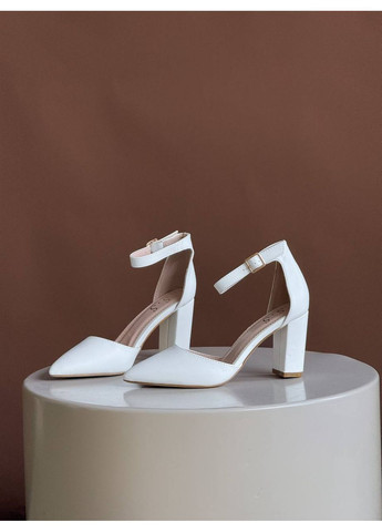 No Brand Ефектні жіночі туфлі білий з штучна шкіра, — демісезон (351358479)