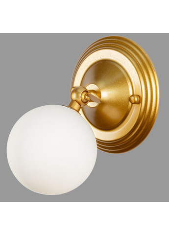 Настінний золотий світильник/бра з поворотним плафоном 10см (61-W140F1-1 GD+WH) No Brand (370069497)