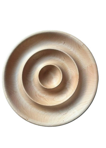 Тарелка для закусок из черешни с отделением для соуса 30 см. No Brand (330774598)