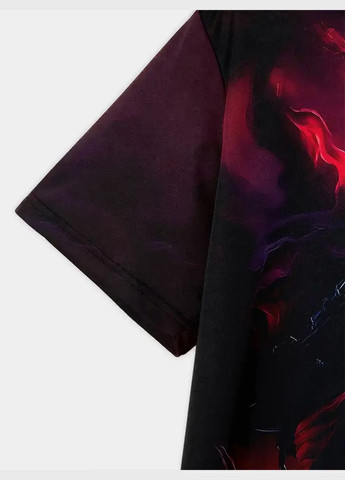 Комбинированная футболка мужская 3d принт череп капитана пиратов в огне термо дышащая летняя xl 54 No Brand