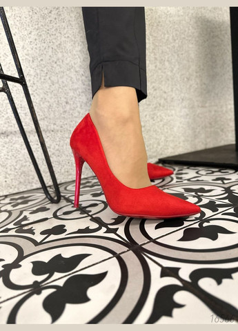 Красные демисезонные яркие женские туфли No Brand