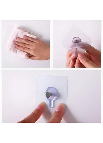 10 шт. Универсальный самоклеящийся крючок для крепления картин, фоторамок и часов, прозрачное основание China (323158428)