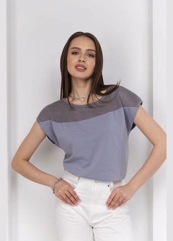 Бавовняний топ з ажурними в'язаними деталями (3018) Triko Bakh (334710637)