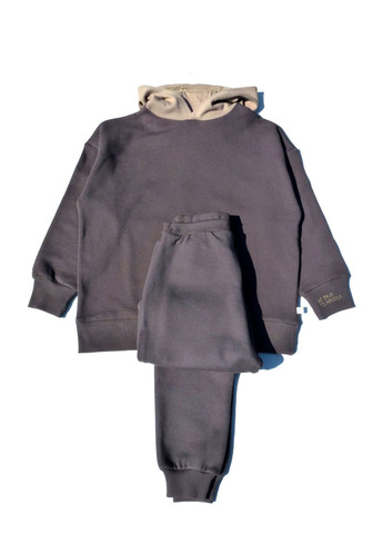 Теплий спортивний костюм (худі+штани), кольору мокко з контрастним лого, 140-146 см George (279340956)