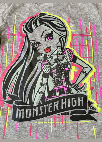 Серый демисезонный повседневный лонгслив Monster High с рисунком
